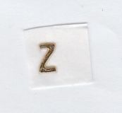 Wachs-Kleinbuchstabe z  glanzgold 8 mm -Modern-