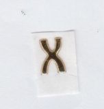 Wachs-Grobuchstabe X  glanzgold 8 mm -Modern-