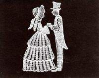 Hochzeitspaar gestickt  ca. 5 cm x 8,2 cm - max 6x verfgbar