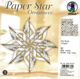 Papierset Paper Star Ornament  fr 4 Sterne ca. 40 cm gro / silber-wei - noch 4x verfgbar