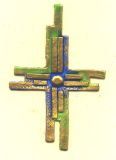 Kreuz Nr. 12b - blau-grn gold