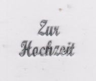 Schriftzug: Zur  Hochzeit  glanzsilber