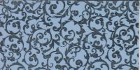 3117-58-07- Wachsplatte Schnrkel hellblau - glanzsilber