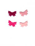 Schmetterlinge 4er-Set - 1x1,3cm  - rosa/beere-Tne